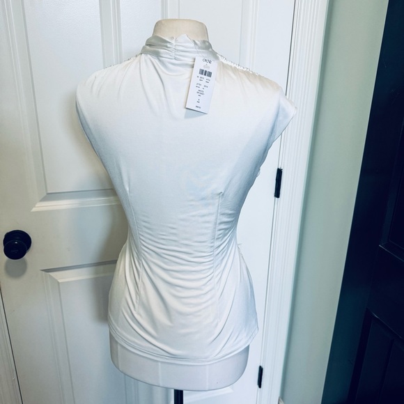 Cache White Ruched Blouse - Picture 4 of 14